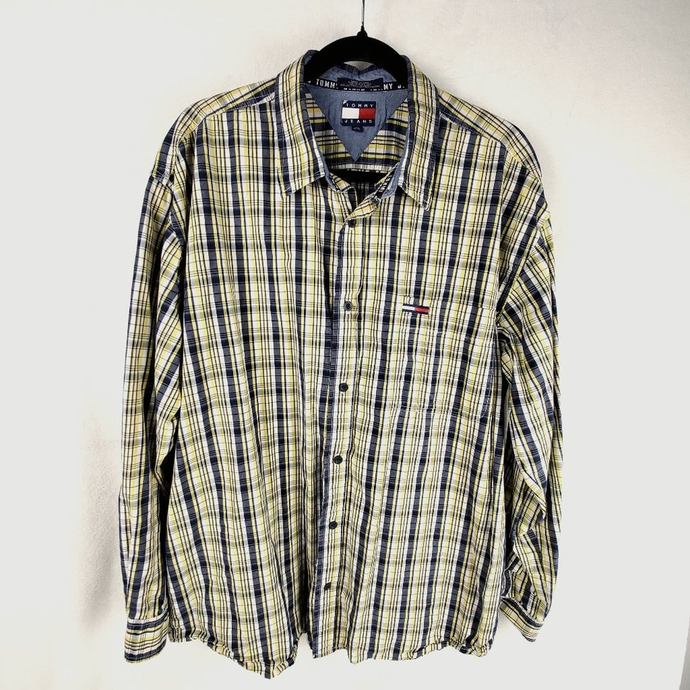 TOMMY JEANS | Multi Color Plaid Button Down size XL